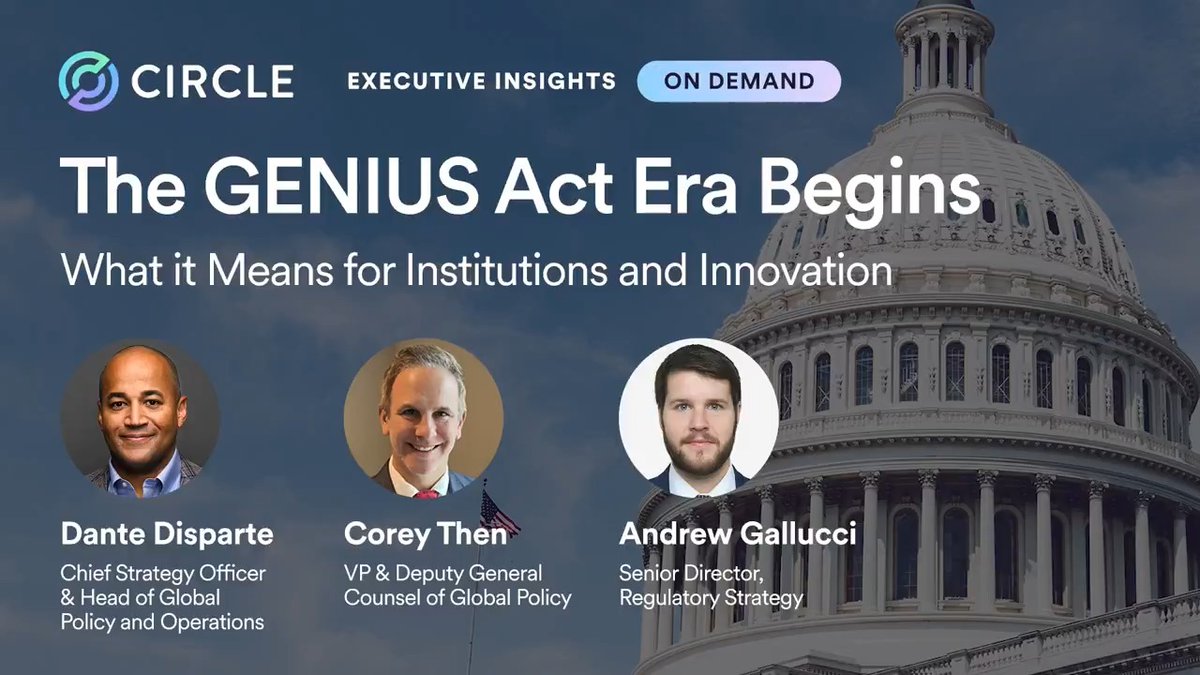 “The GENIUS Act is the first Federal financial law that is a pro-innovation, technology neutral standard that encourages rules-based responsible innovation in the US.” - Dante Disparte