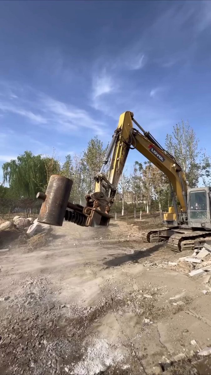 Excavator compaction hammer.