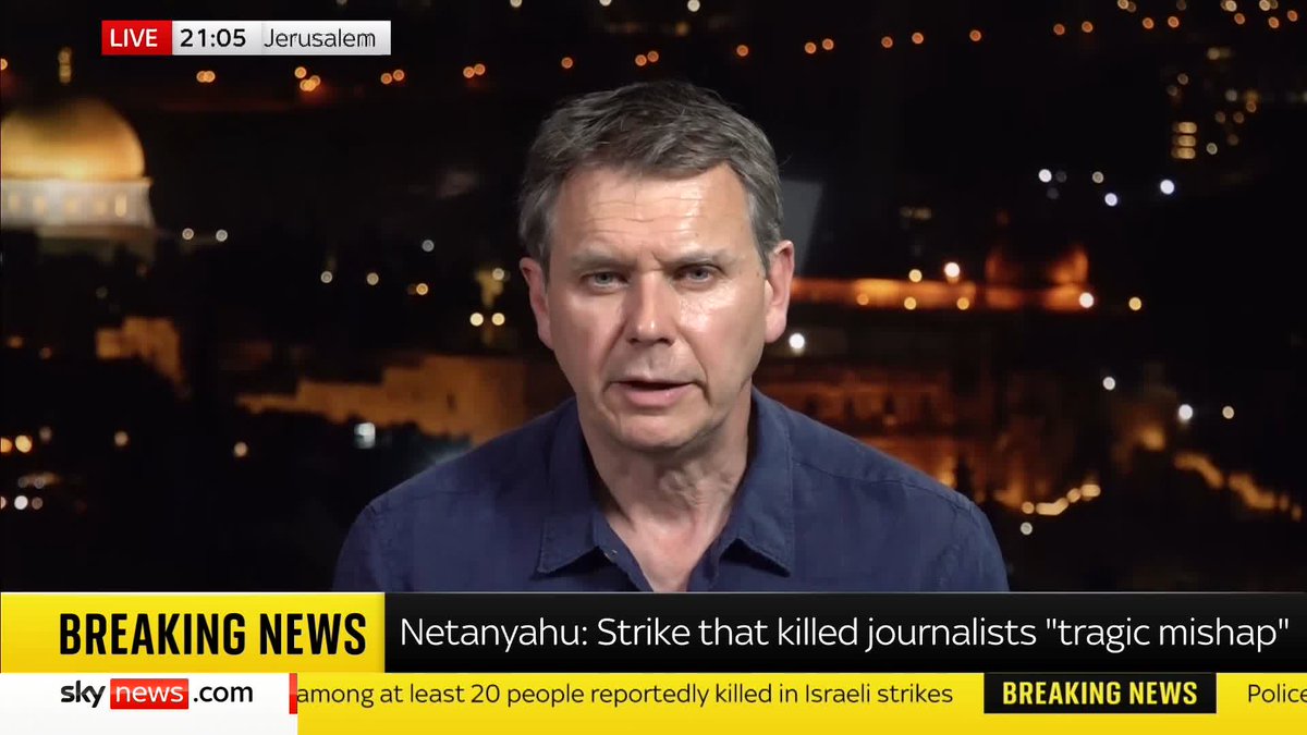 "A tragic mishap does seem like a rather odd way to explain away a double strike on a hospital" Benjamin Netanyahu has said Israel "deeply regrets" the "tragic mishap" that took place at Nasser hospital today. Sky's Middle East Correspondent Adam Parsons explains more