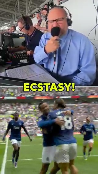 "EVERTONIAN ECSTASY!" Step into the gantry at Hill Dickinson Stadium as Jim Proudfoot calls the first goal at Everton's new home.
