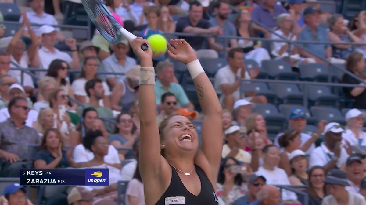 Todas las emociones 💚 Renata Zarazua of Mexico notches the biggest win of her career, rallying from 7-6 3-0 down to stun Keys!