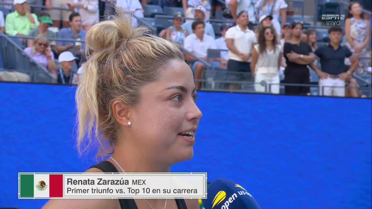 "Entré muy nerviosa al partido y el ambiente me hizo soltarme. Sé que mi juego puede ser un poco aburrido, pero hoy estoy feliz" 🗣️ 🇲🇽 Las palabras de Renata Zarazúa tras su triunfo en el US Open 🏆 🎾 Lo disfrutaste por ESPN 2 y #DisneyPlus Premium