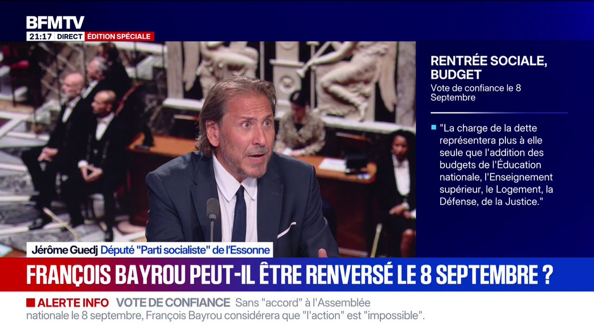 Discours de rentrée: "On n'est pas les perdreaux de l'année", déclare Jérôme Guedj, député Parti socialiste