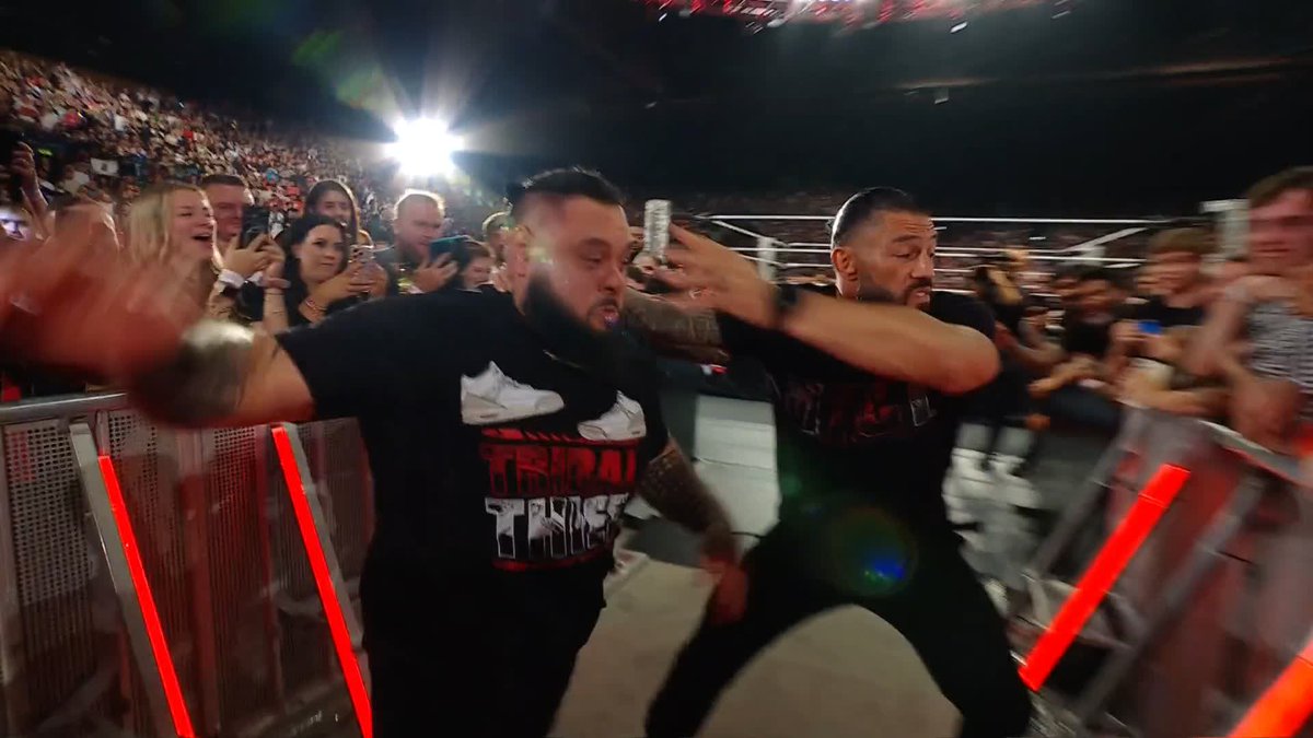 WHY WAIT UNTIL #WWECLASH?! 🔥 THE TRIBAL THIEF AND THE TRIBAL CHIEF ARE GOIN' AT IT RIGHT NOW! 😤 #WWERaw