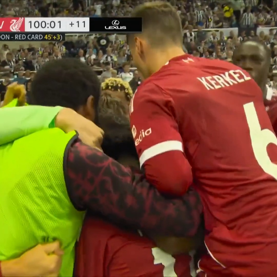 ABSOLUTELY ASTONISHING. 😵 16-YEAR-OLD RIO NGUMOHA WINS IT FOR LIVERPOOL IN STOPPAGE TIME ON HIS PREMIER LEAGUE DEBUT.