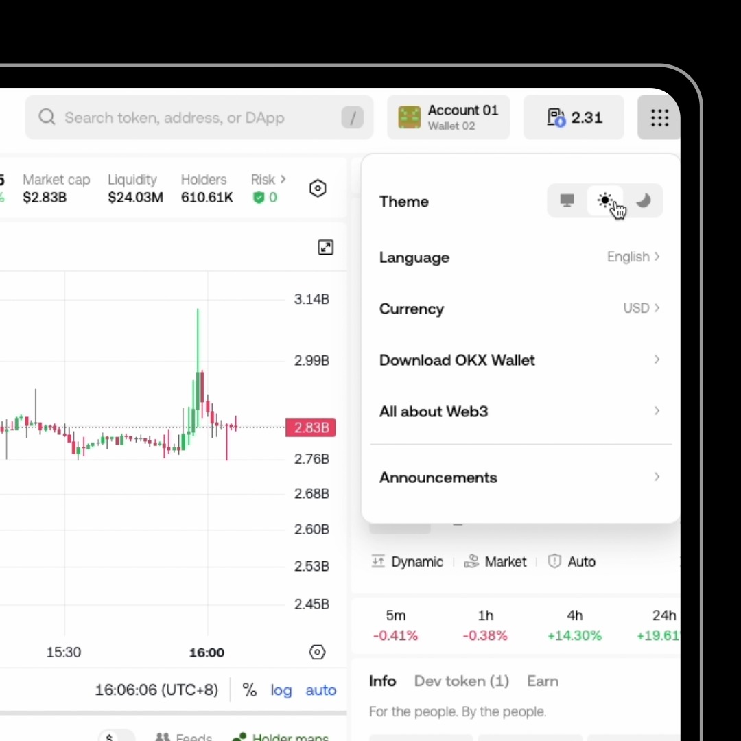 Your charts, your vibe ✨️ Switch between light and dark mode in a tap ↴