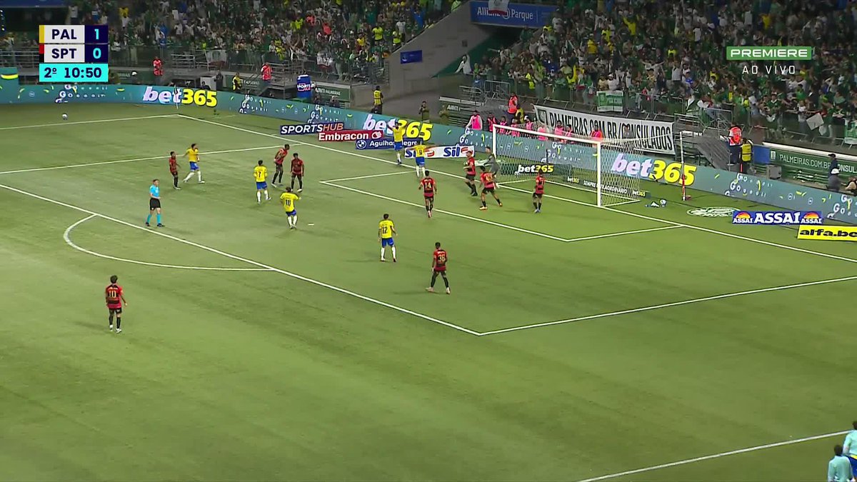 O lance do segundo gol do Palmeiras. Mais uma assistência de Vitor Roque e mais um gol de Flaco López. 🎥 Premiere | ge