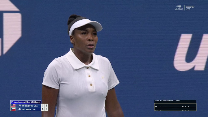 VENUS. WILLIAMS. 🔥 In her 25th US Open, Venus Williams is one set away from Round 2. 📺 ESPN