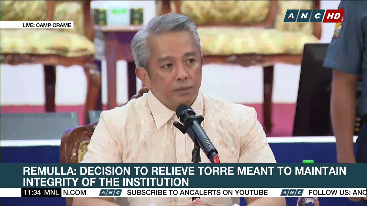 DILG Sec. Jonvic Remulla clarifies that PNP chief Nicolas Torre did not violate any laws, he was not charged criminally nor administratively.