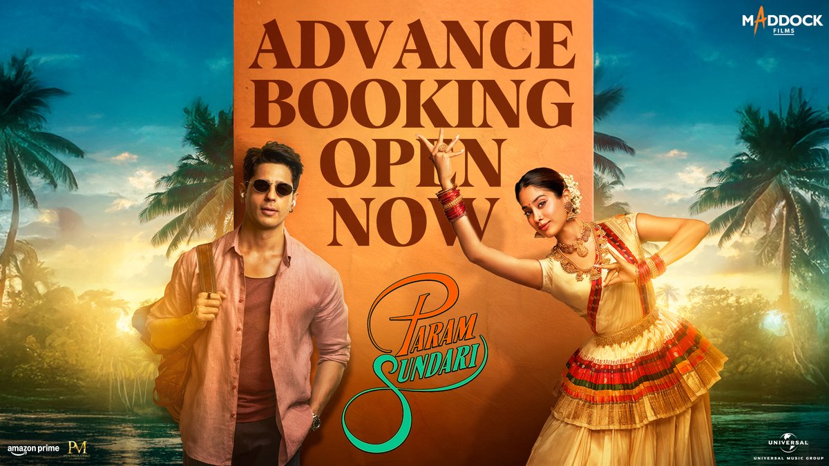 The ultimate battle of love and destiny is about to unfold on 29th August! 💘 Advance booking for #ParamSundari is now open, grab your seats! 😍 🔗 - 3 days to go for the biggest love story of the year - #ParamSundariInCinemas this friday! #ParamSundariOn29Aug