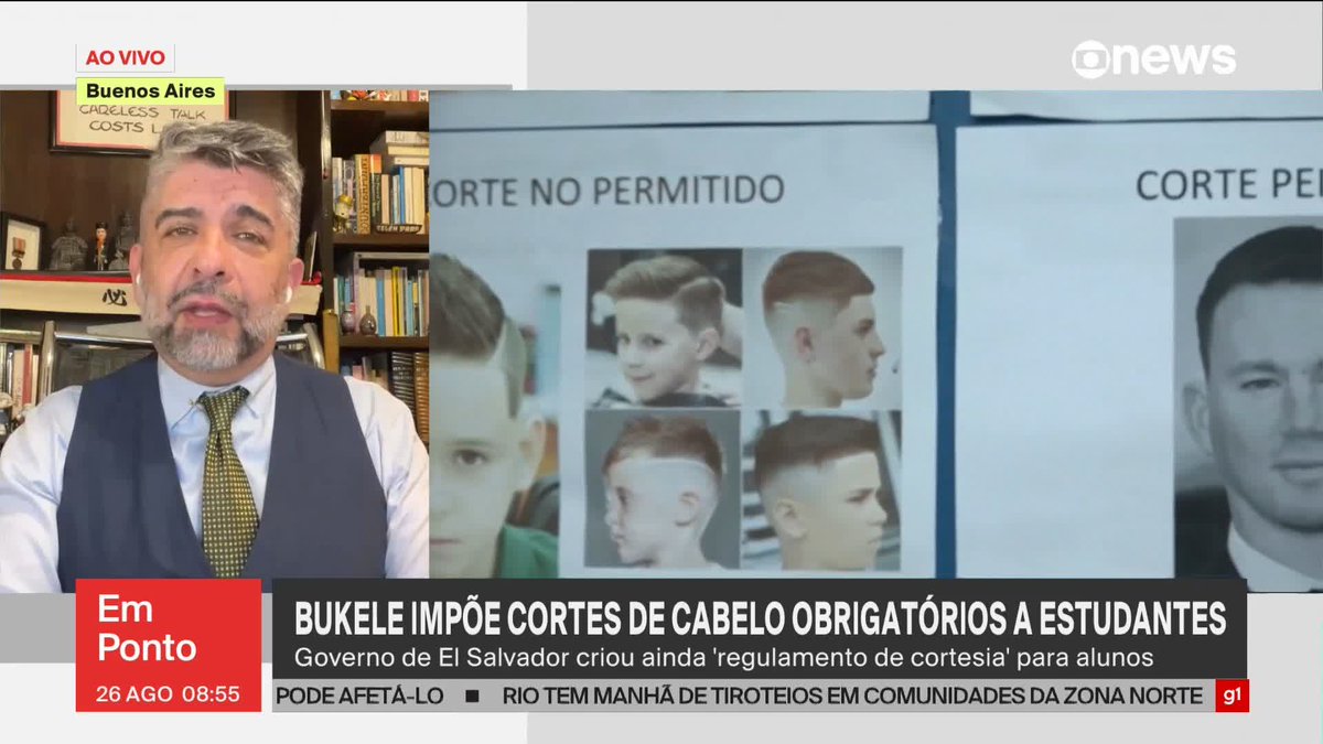Governo Bukele impõe código de vestimenta e corte de cabelo a estudantes; moicano é proibido. #GloboNewsEmPonto ➡ Assista na #GloboNews: