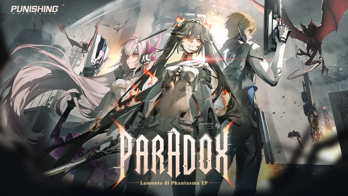With fire in their veins and steel in hand, gunfire and blades rend the abyss apart. And through blood-soaked chaos, they carve the dawn of a new world. [Lamento di Phantasma] EP - Paradox is now available. #punishinggrayraven #PGR