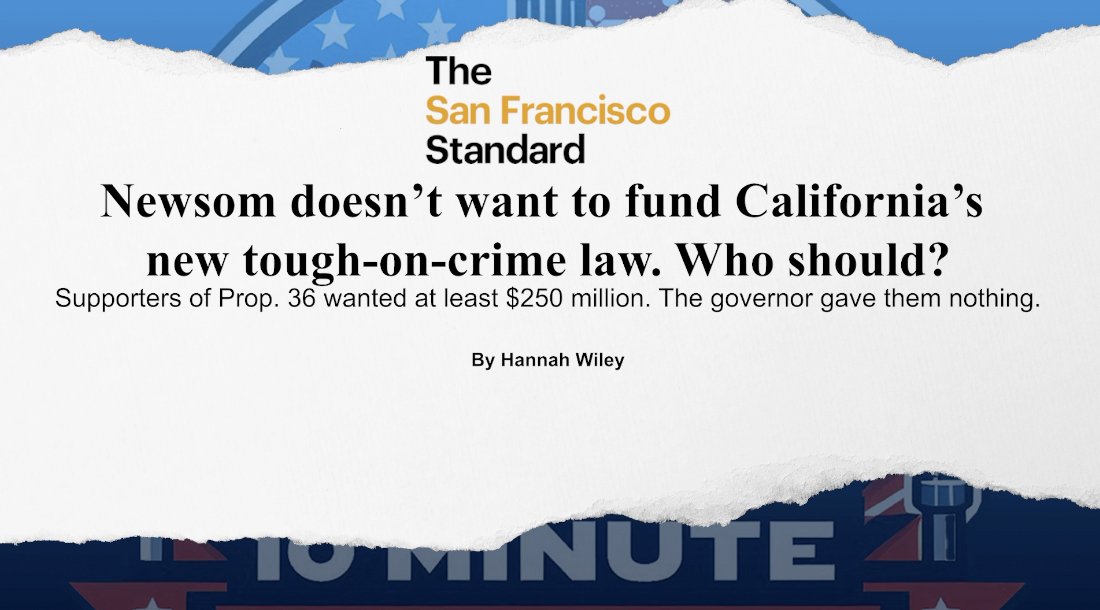 🦎Gavin Newsom's bait and switch A massive 70% of California voters supported a ballot initiative last November to repeal soft-on-crime laws that destroyed California. But Gavin Newsom is taking the funding for it and using it for his unpopular gerrymandering nuclear option.