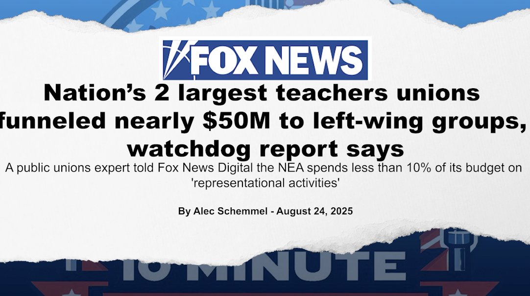 🏫 Teachers Union Scandal A bombshell report from Defending Education found that teachers unions have given $50M to leftwing political groups. Teachers unions are focused on anything BUT teaching our children.