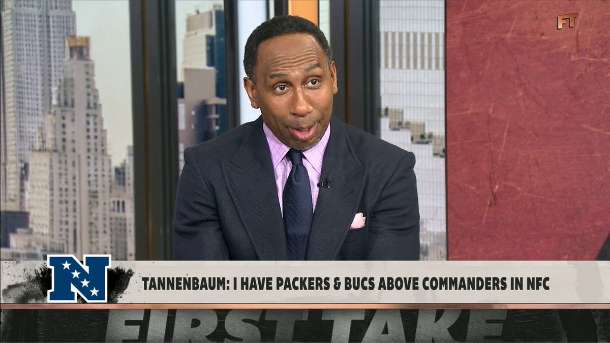 .Mike Tannenbaum would only pick the Packers and the Buccaneers over the Commanders in the NFC 👀 Stephen A Smith couldn't believe it 😯