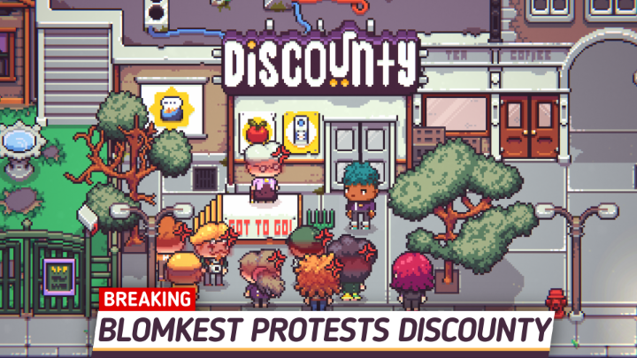 Discount prices! Small-town drama! Secretive aunts?! Build your own supermarket empire in Discounty – available now on #NintendoSwitch. Try the free demo: