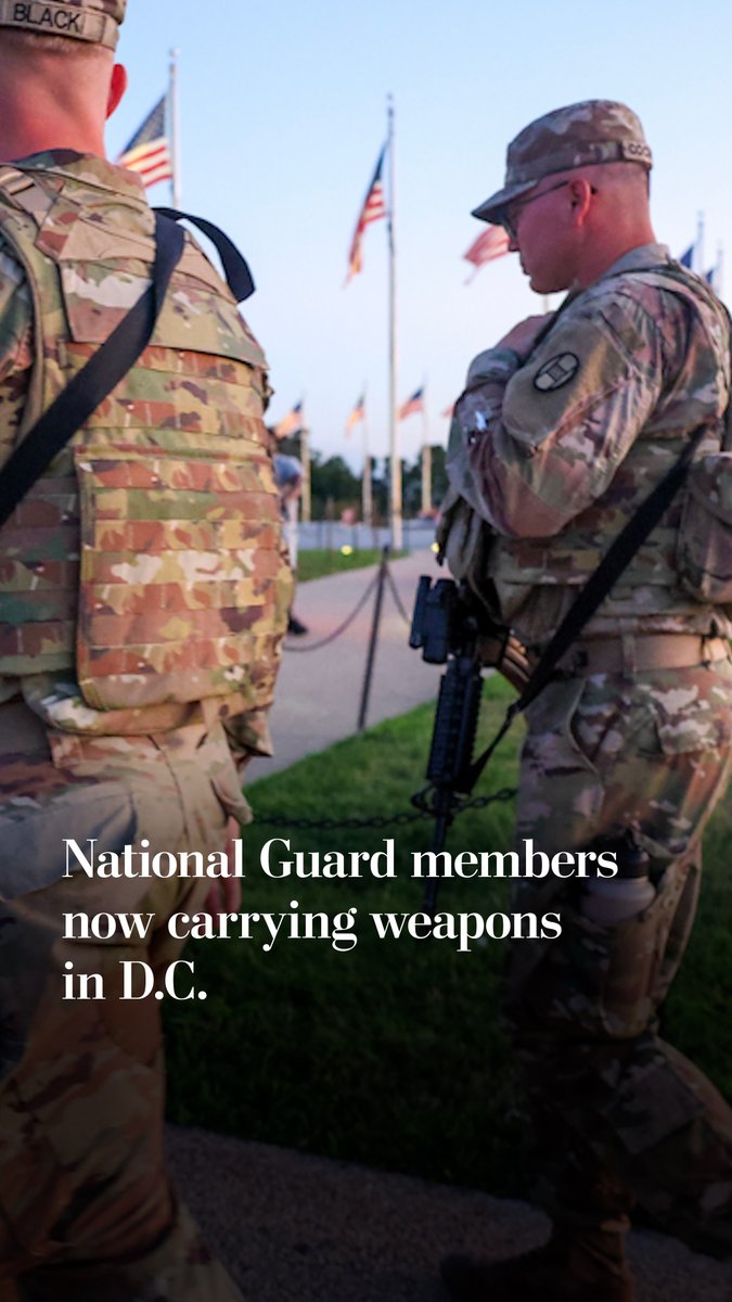 National Guard members in Washington, D.C., are now carrying weapons. Here's what the city looks like under this new rule.