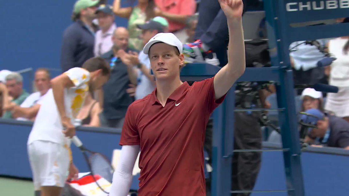 22-match winning streak at hardcourt Grand Slams 🤯 Jannik Sinner sees off Kopriva 6-1 6-1 6-2 in US Open R1.