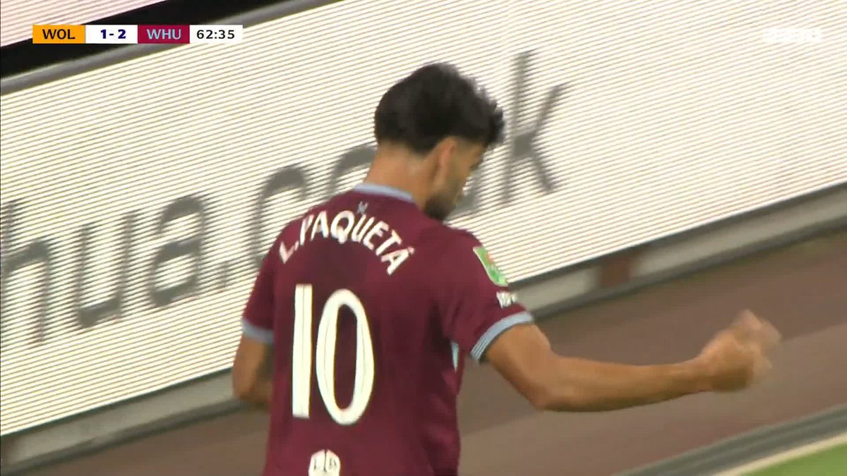 A diving header from Lucas Paqueta to get on the end of a brilliant cross from Jarrod Bowen and West Ham have turned it around at Molineux! 💥
