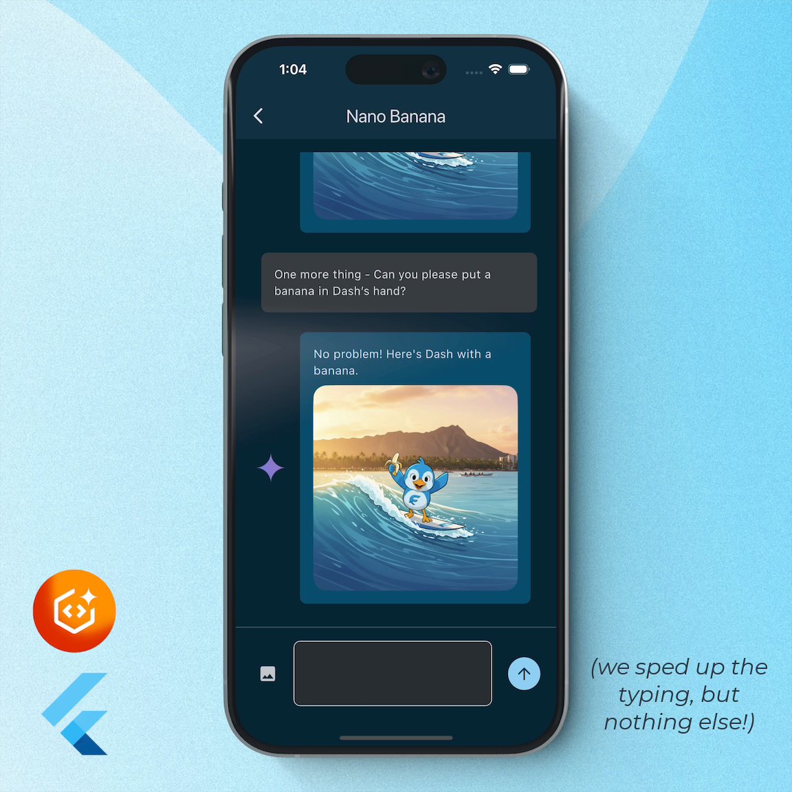 🍌Trying to get a few more fruits and vegetables into your day? We just put #NanoBanana to work with Flutter and Firebase AI Logic! Try it in your Flutter app at no cost →