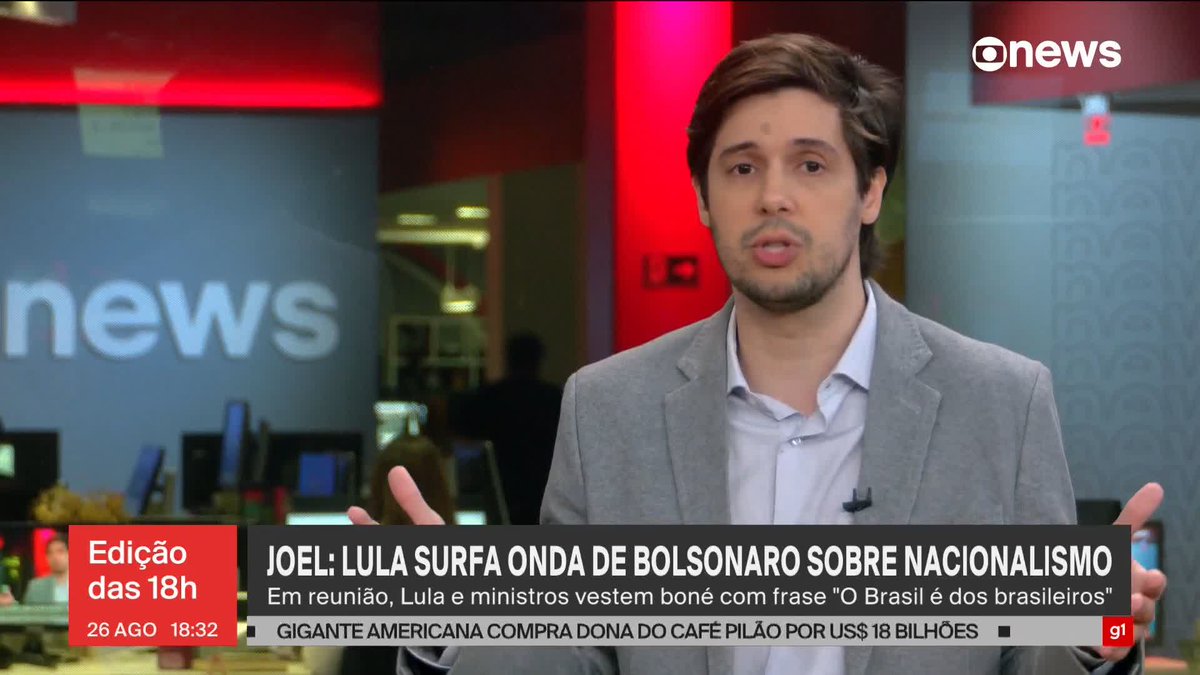 “Tem uma palavra que deu o tom principal dessa reunião, e é o Lula surfando numa onda criada por (Donald) Trump e (Jair) Bolsonaro. A palavra é ‘nacionalismo’, que foi a boia de salvação do governo. (...) Ele entendeu que funciona politicamente”, diz Joel Pinheiro 🇧🇷 sobre o presidente Lula na reunião ministerial em que puxou a orelha de ministros do centrão que não defendem o governo; pediu cassação para Eduardo Bolsonaro, chamado de “traidor da pátria”; e defendeu a regulamentação das big techs no Brasil. ➡ Assista ao #Edição18: #GloboNews