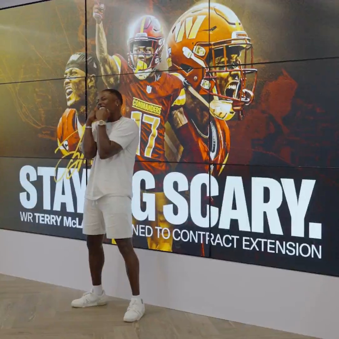 Heartwarming: Commanders WR Terry McLaurin and his model wife, Caitlin Winfrey, shared a special moment as Terry signed his much-deserved $96 million extension. ❤️🥹