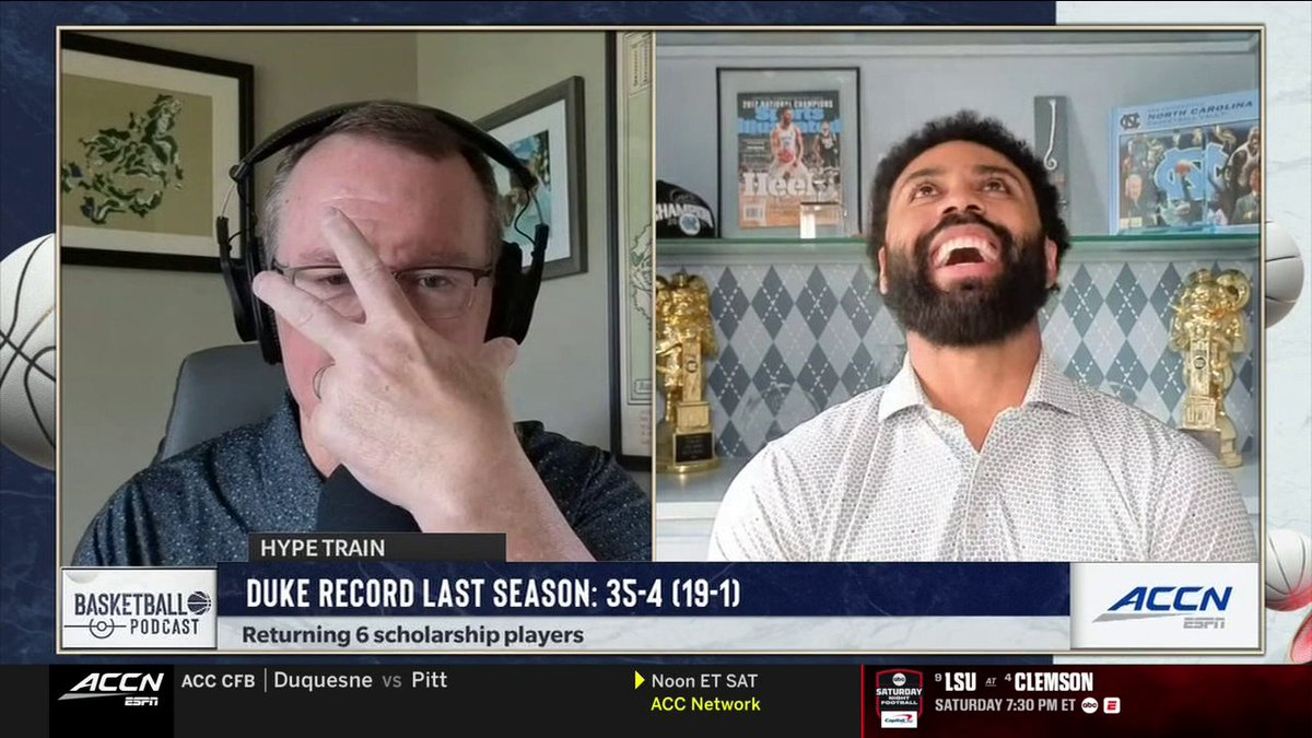 "That guy is going to be a problem in the ACC; he's going to be a problem for everybody." 𝐖𝐞𝐬 𝐃𝐮𝐫𝐡𝐚𝐦 & Joel Berry II give high praise for Duke Men’s Basketball's Isaiah Evans 😈