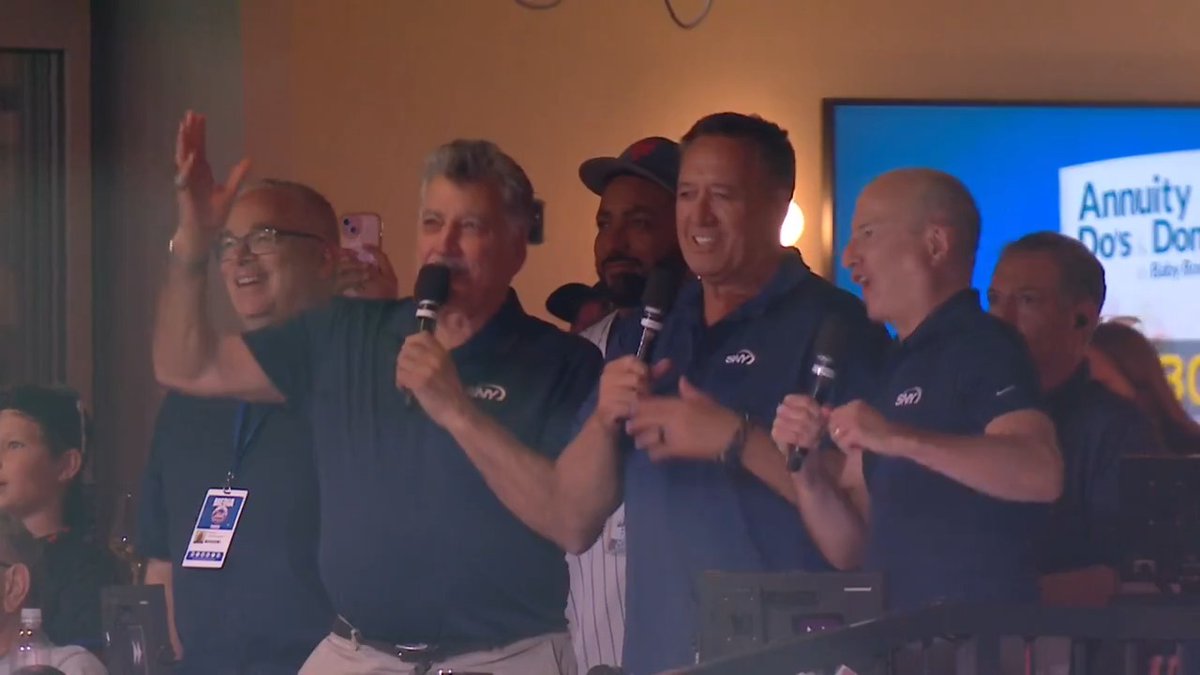 Gary Cohen, Keith Hernandez, and Ron Darling sing "Take Me Out to the Ballgame" at Citi Field 😂