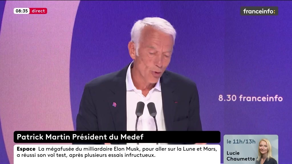 🔴 Vote de confiance et négociations ➡️ "Ça suffit, on ne joue pas avec l’économie. Si l’économie s’affaisse, le pays s’affaisse", dit Patrick Martin, président du Medef