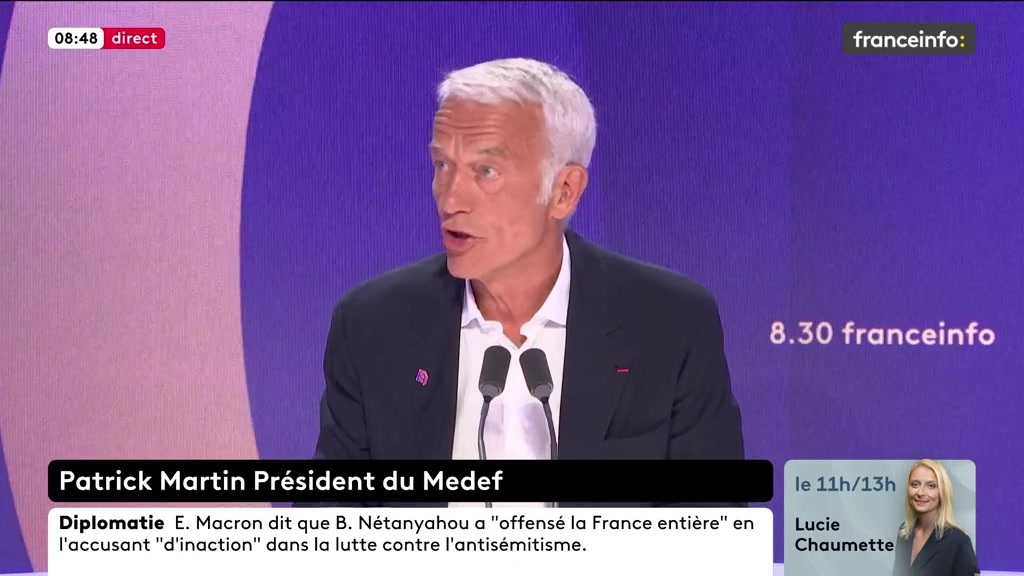 🔴 Suppression de deux jours fériés ➡️ "C’est vrai que c’est choquant de dire à des salariés ‘vous allez travailler plus sans être payé plus’", estime Patrick Martin