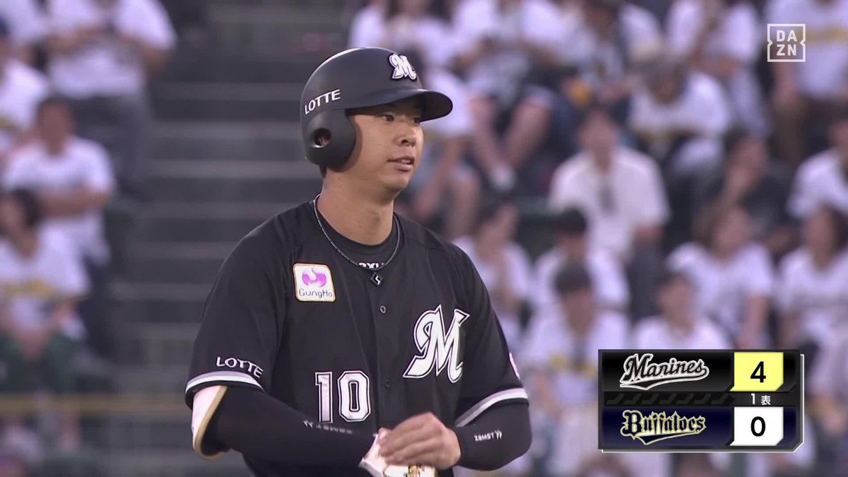 笑顔もキュート😄 上田希由翔 2点タイムリーツーベース ロッテが初回にいきなり4点を先制 ⚾プロ野球(2025/8/27) 🆚オリックス×ロッテ 📱Live on DAZN #オレをみろ #chibalotte #だったらDAZN
