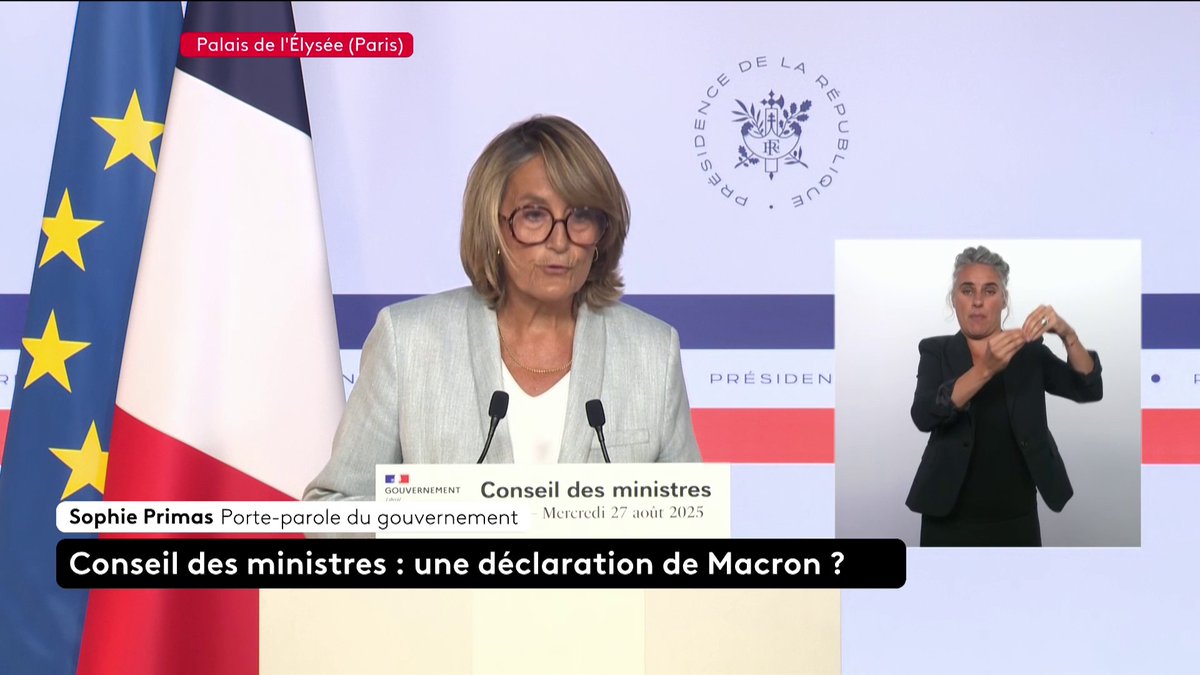 “La France présente le déficit le plus élevé de la zone euro en 2024, notre dette augmente de 5 000 € par seconde (…) L’enjeu du vote du 8 septembre est de savoir si nous sommes prêts à agir ensemble pour les Français,” déclare Sophie Primas, porte-parole du gouvernement.