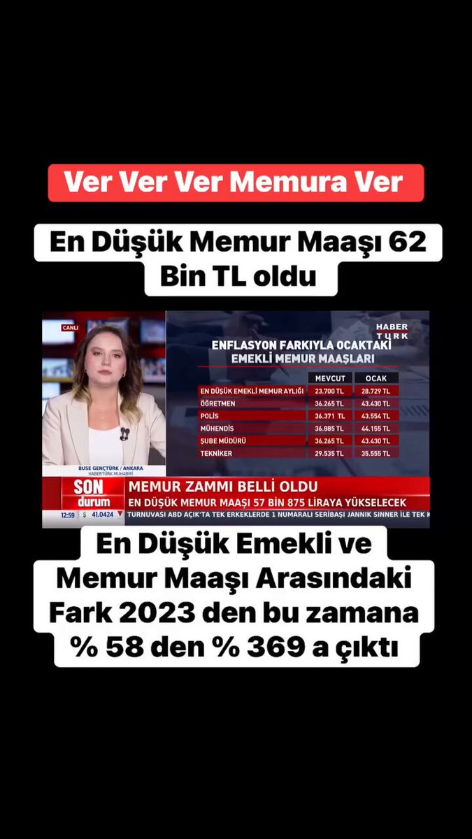 👉 Ver Memura verrr 📌 En Düşük Emekli ve Memur Maaşı Arasındaki Fark 2023 den bu zamana % 58 den % 369 a çıktı 📌 2023 Temmuz da En Düşük Emekli 7500 tl alırken En düşük memur 11.850 Alıyordu. 📌 Aralarındaki Fark % 58 di Bu gün İse En Süşük memur 62 bin TL Oldukdan sonra Fark % 369 a çıktı. #sondakika #memur
