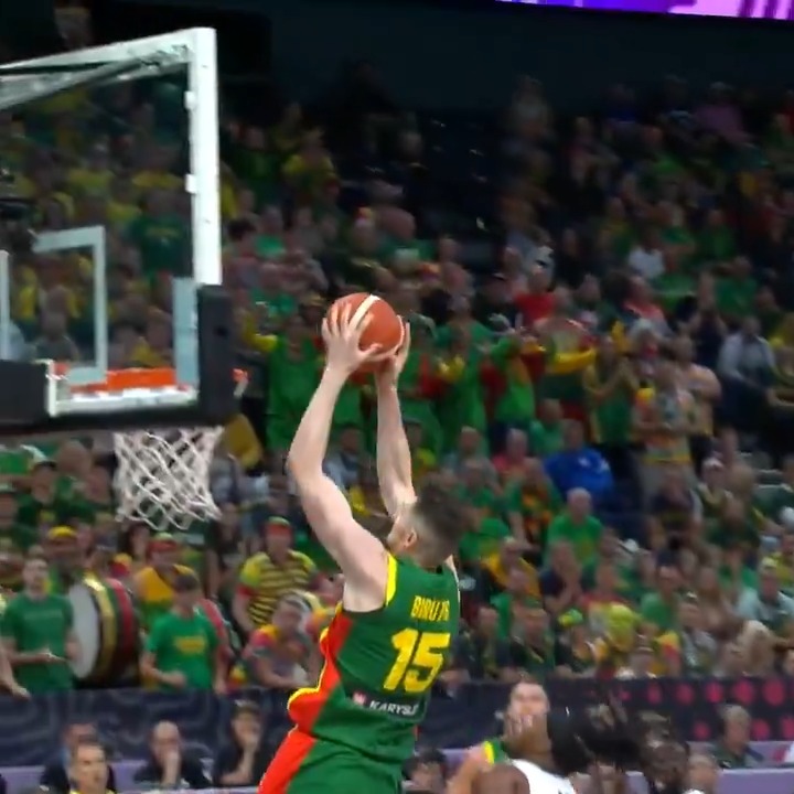 Birutis touched down in Tampere with the exclamation point! 🚀 #EuroBasket | LTU Basketball