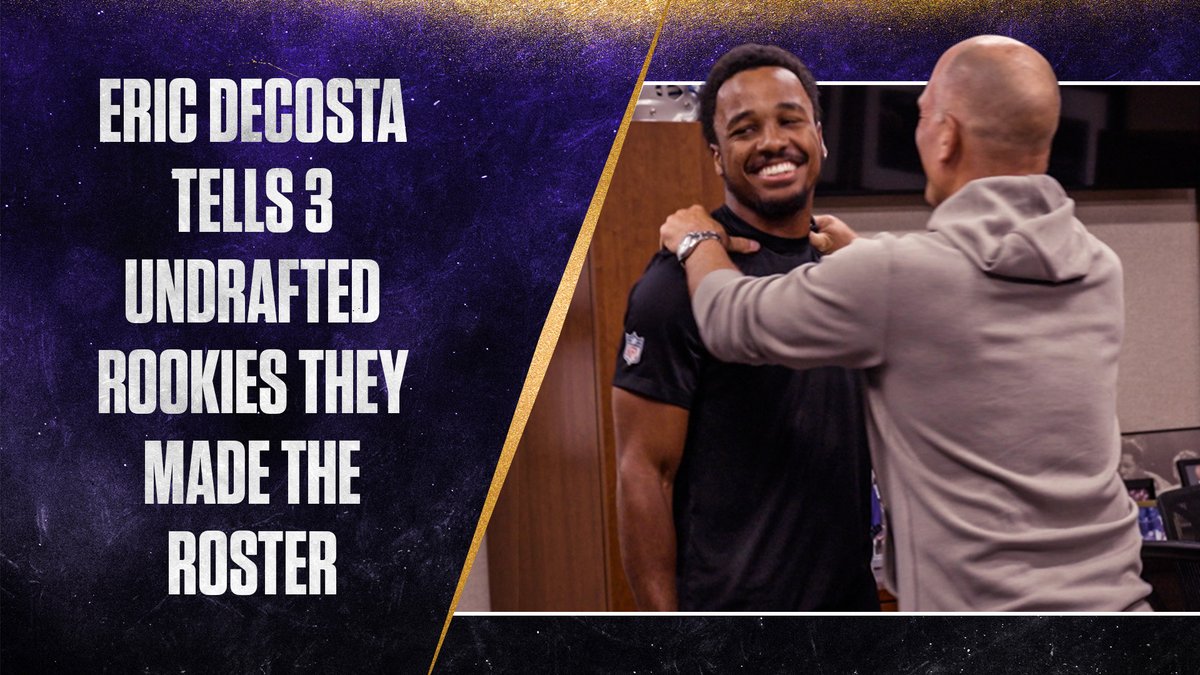 Dreams becoming a reality. Eric DeCosta surprises three undrafted rookies with news they made the 53-man roster. 🥹 🥹
