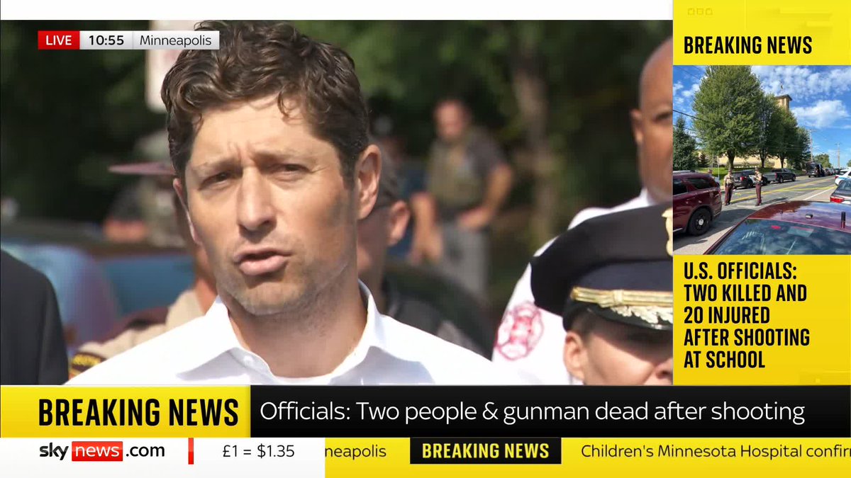 "You can not put into words the gravity, the tragedy or the absolute pain of this situation" Minneapolis Mayor confirms children were killed during primary school shooting 📺 Sky 501, Virgin 602, Freeview 233 and YouTube