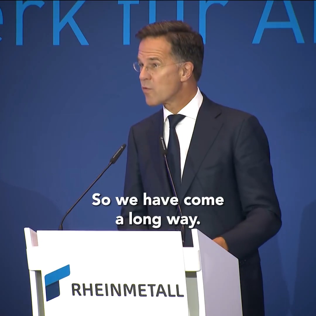 📈 Europe and America together are on course to turn the tide on defence production ↓ Tap the video to watch Mark Rutte’s full speech at the new Rheinmetall artillery factory in Unterlüß 🇩🇪