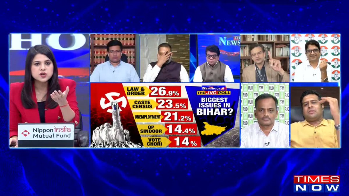 #BiharAssemblyElections | The JVC Poll Results If Polls Happen Right Now: Total Seats: 243 NDA: 136 Seats MGB (Mahagathbandhan): 75 Seats Others: 6 seats Battleground Seats: 26 Watch as Swatij takes us through The JVC (JVC Sreeram (Bulls Eye)) Poll on @TheNewshour.