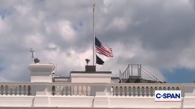 White House flag lowered to half-staff in honor of Minneapolis, MN school shooting.