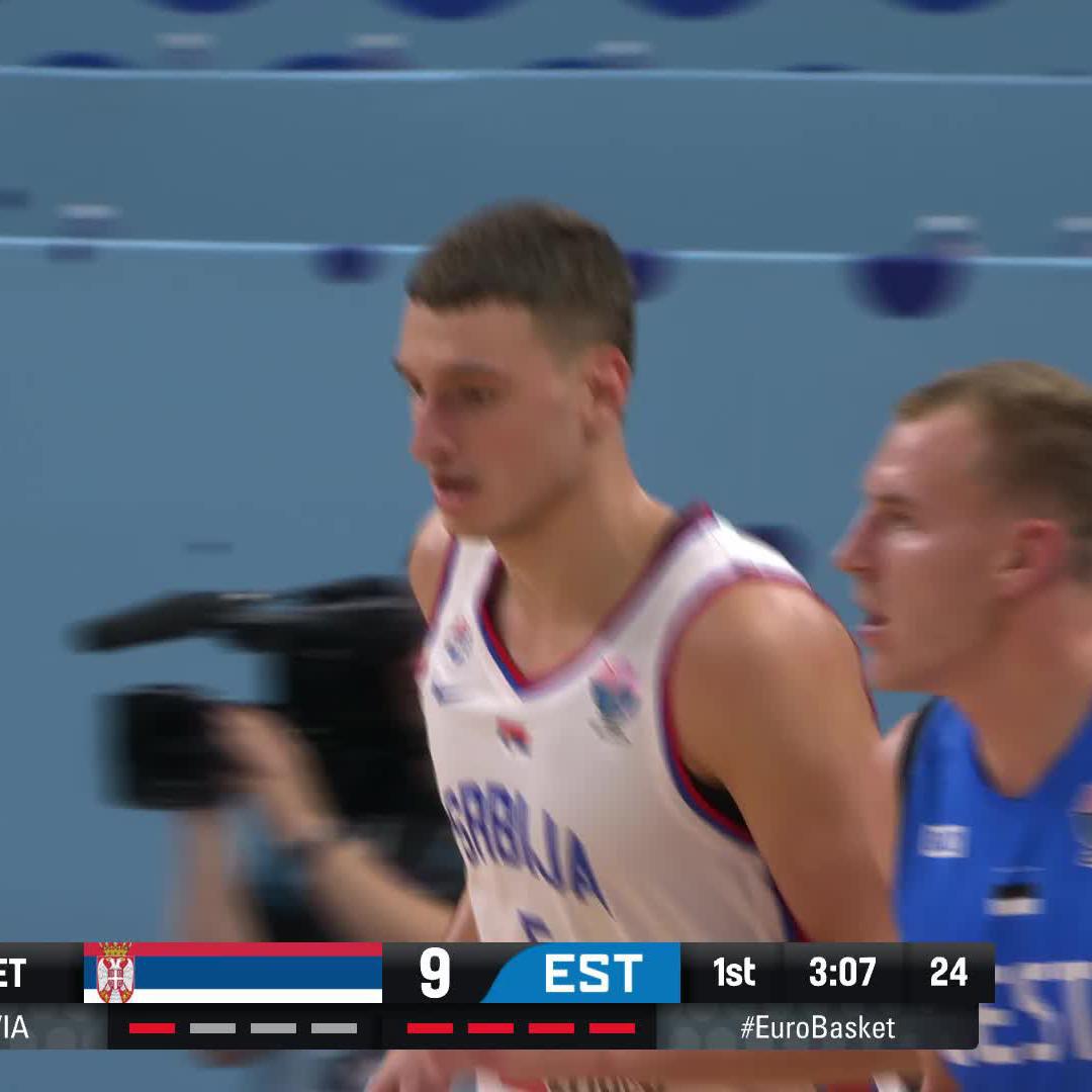 Almost too early to be cooking like this 👨🍳 Nikola Jovic with 12 PTS in the 1st quarter. 🇷🇸 #EuroBasket