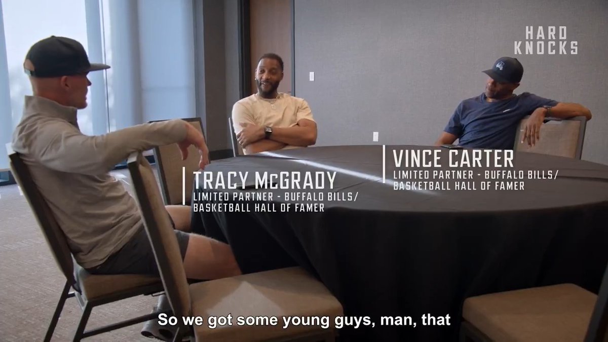 Tracy McGrady and Vince Carter stopped in to give some advice to Sean McDermott and the Buffalo Bills 🙌 #HardKnocks: Training Camp with the Buffalo Bills available now on HBO Max