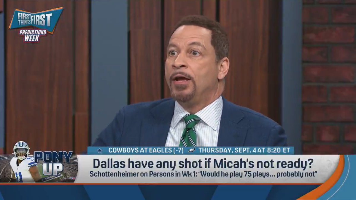 “With or without Micah, they’re getting mollywhopped.” Chris Broussard thinks the Cowboys have no chance vs. the Eagles: