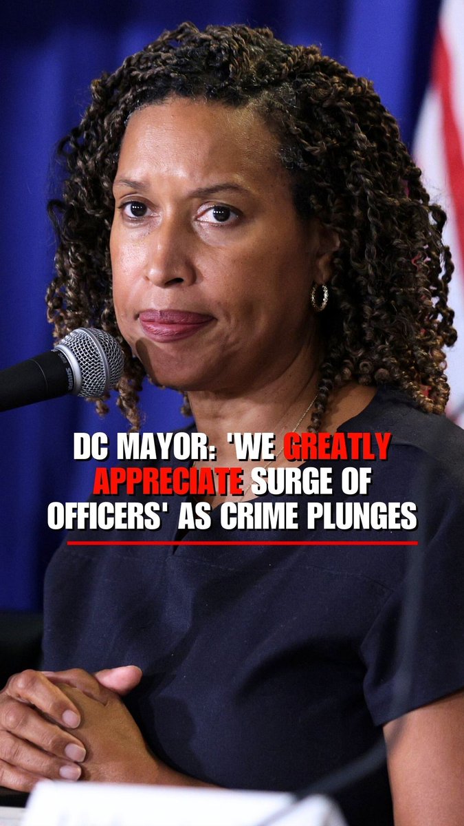 DC Mayor Muriel Bowser as crime plummets amid President Trump's federal crackdown: "We greatly appreciate the surge of officers that enhance what MPD has been able to do in this city."