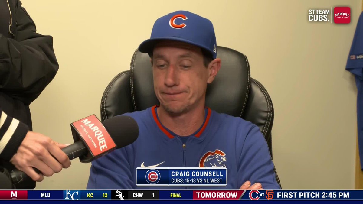 "It was just a bad night." Craig Counsell on tonight's Cubs loss.