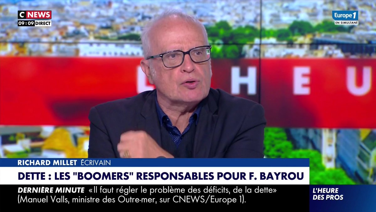 « Cette façon de découper la société, d’un côté il y a les jeunes, de l’autre côté les boomers (…), ça me choque », estime l’écrivain Richard Millet #HDPros Pascal Praud #Europe1