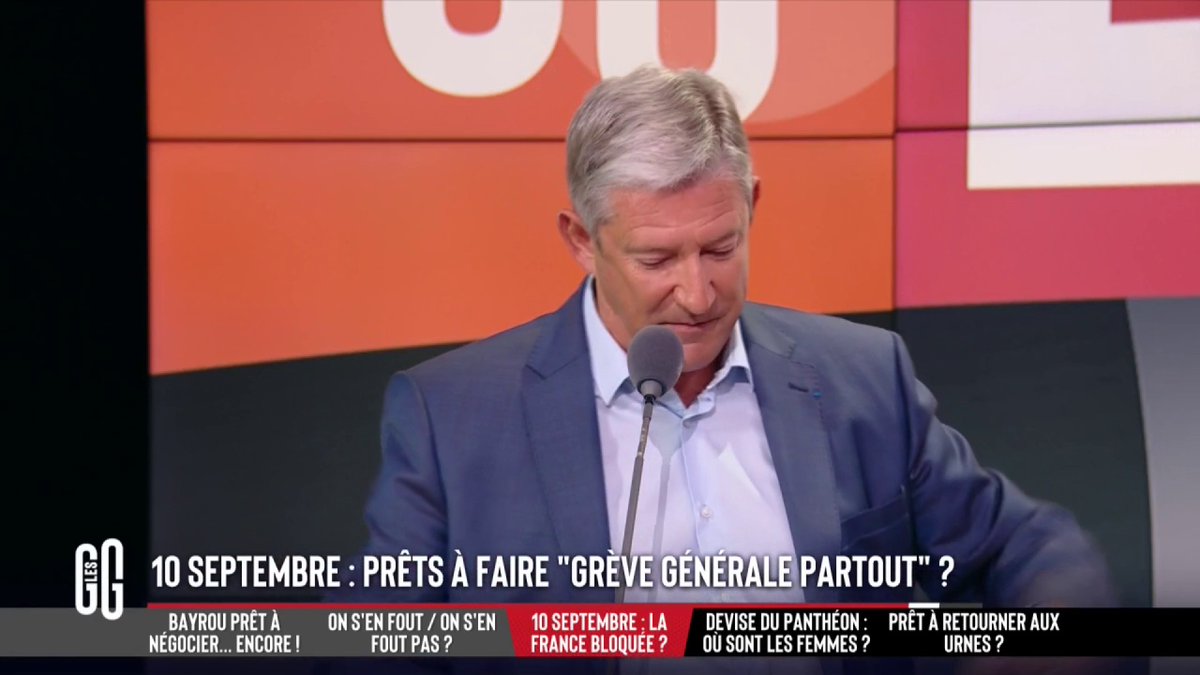 😡 10 septembre : prêts à faire « grève générale partout » ? 🗣️ Emmanuel de Villiers : "Les syndicalistes devraient prendre leur sac à dos de manif' et aller voir à l'étranger pour se rendre compte qu'ils sont hors sol ! Ils sont devenus syndicalistes pour buller dans le local" #GGRMC