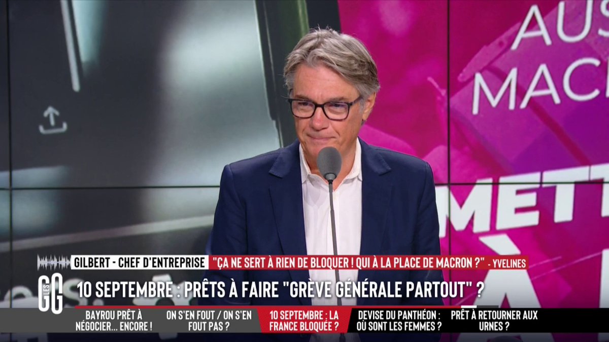 😡 10 septembre : prêts à faire « grève générale partout » ? 📞 Gilbert : "C'est ridicule... Pour partir en vacances, les Français ont de l'argent mais ils ne veulent pas bosser ! C'est un peuple de feignasses ! Et on veut faire grève alors qu'on n'a pas d'argent ?!" #GGRMC