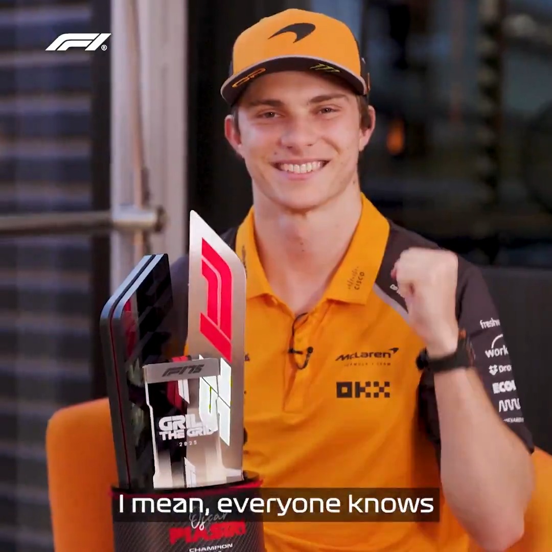 You can be proud of your achievement, Oscar Piastri 🤩🙌 Oscar is the Grill The Grid 2025 Champion! 🏆 #F1