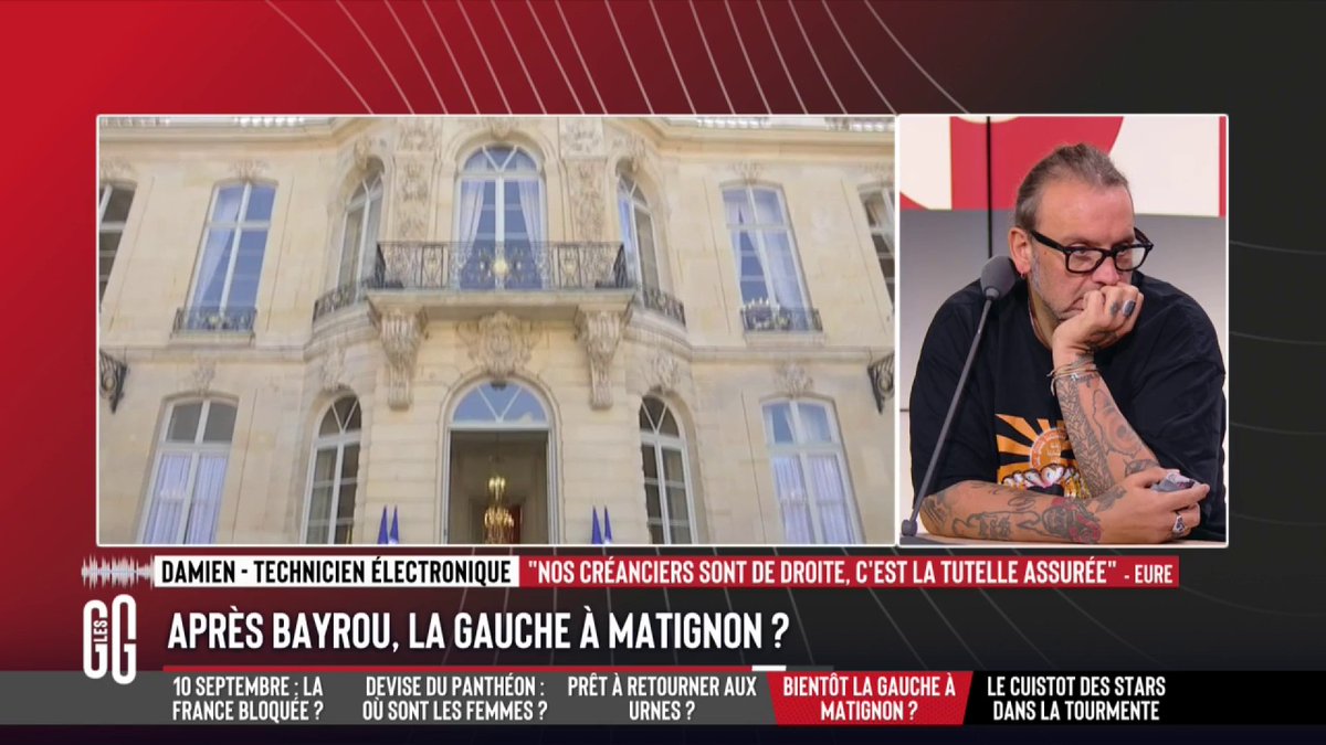 🏛️ La gauche à Matignon ? Damien : "Emmanuel Macron met des gens de droite car ça satisfait nos créanciers ! Si vous allez à votre banque habillé en hippie sans travail, votre banquier ne vous prêtera pas... La gauche c'est ça : maintenir les aides, pas travailler..." #GGRMC