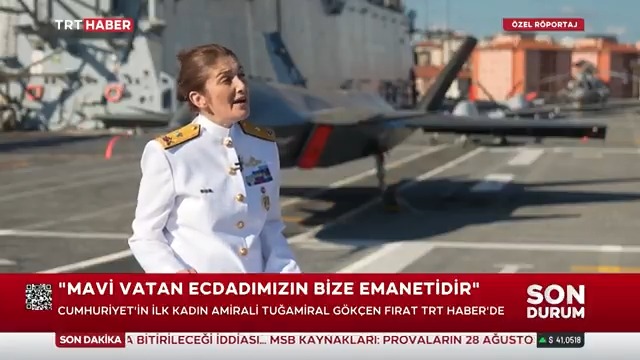 Türkiye'nin ilk kadın amirali Tuğamiral Gökçen Fırat: "Vatan toprağı evimiz, Mavi Vatan bahçemiz. Evimize de, bahçemize de kimsenin girmesine izin vermeyiz."